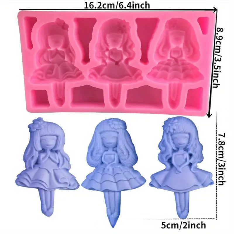 Princess Doll Silicone Mold | Fondant & Chocolate Cake Topper Silicone Baking Mold Babs