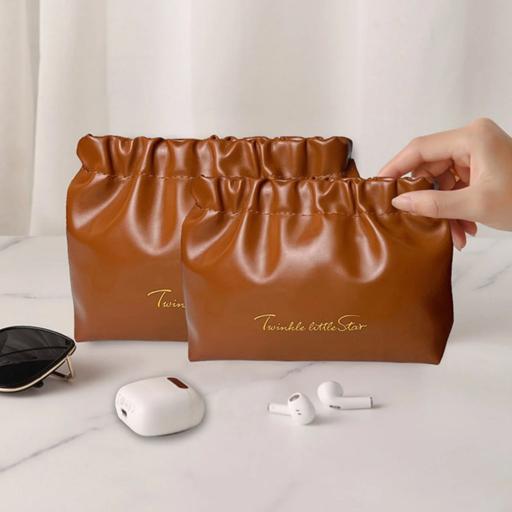 PU Vegan Leather Travel Makeup Bag & Cosmetic Pouch Cosmetic Makeup Bag Babs