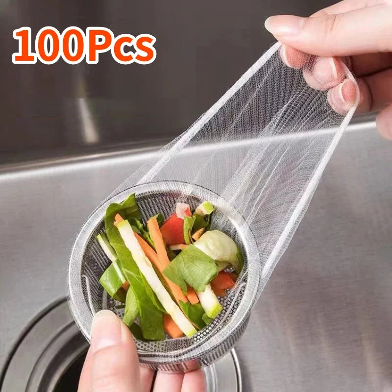 100-Pack Disposable Sink Strainer Mesh Bags – Drain Filter Drain Strainer Bags Babs