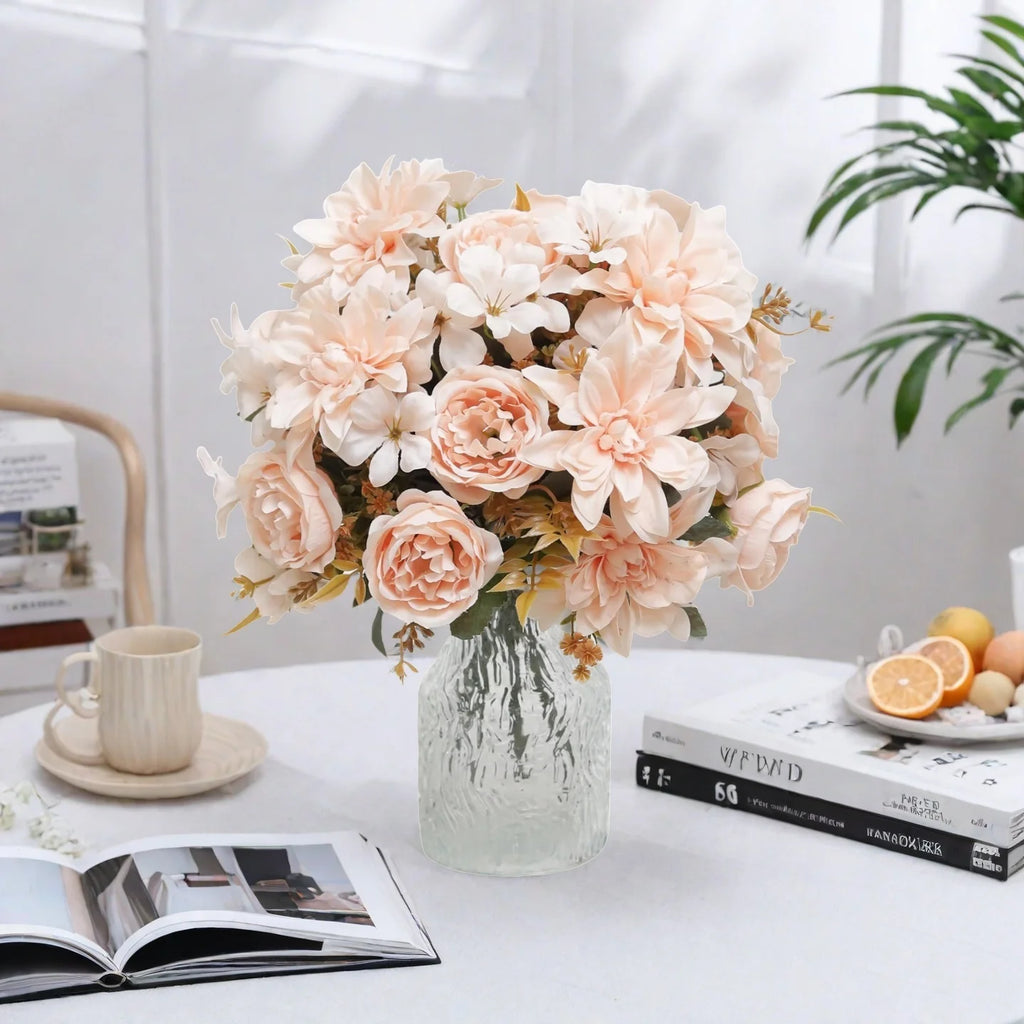Artificial Silk Dahlia Rose Daisy Flowers – Wedding & Home Decor Artificial Silk Flowers Babs
