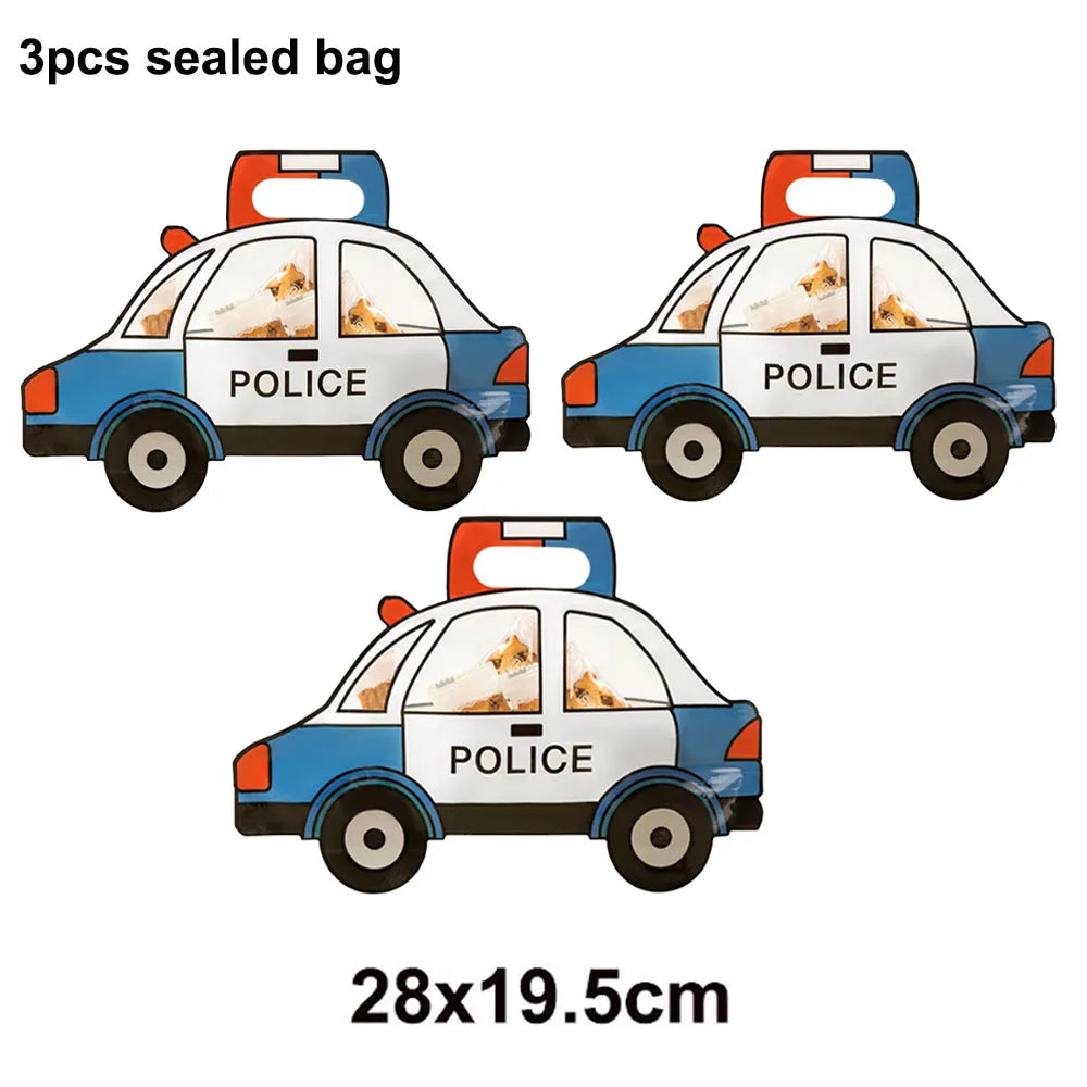 Police Theme Kids Party Supplies – Plates, Cups & Balloons Set Party Supply Set Babs 3pcs Sealed bag As pictures show