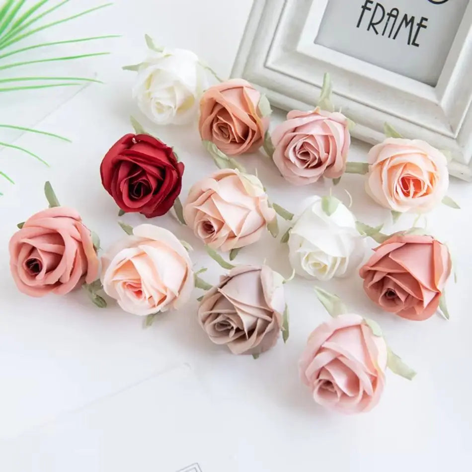 Silk Rose Heads 40/80pcs – Wedding & DIY Home Decor Artificial Silk Flowers Babs