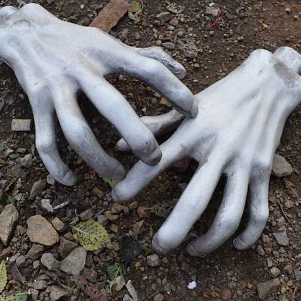 Halloween Life-Size Fake Skeleton Hands – Zombie Prop 2pc Set Halloween Prop Decoration Babs