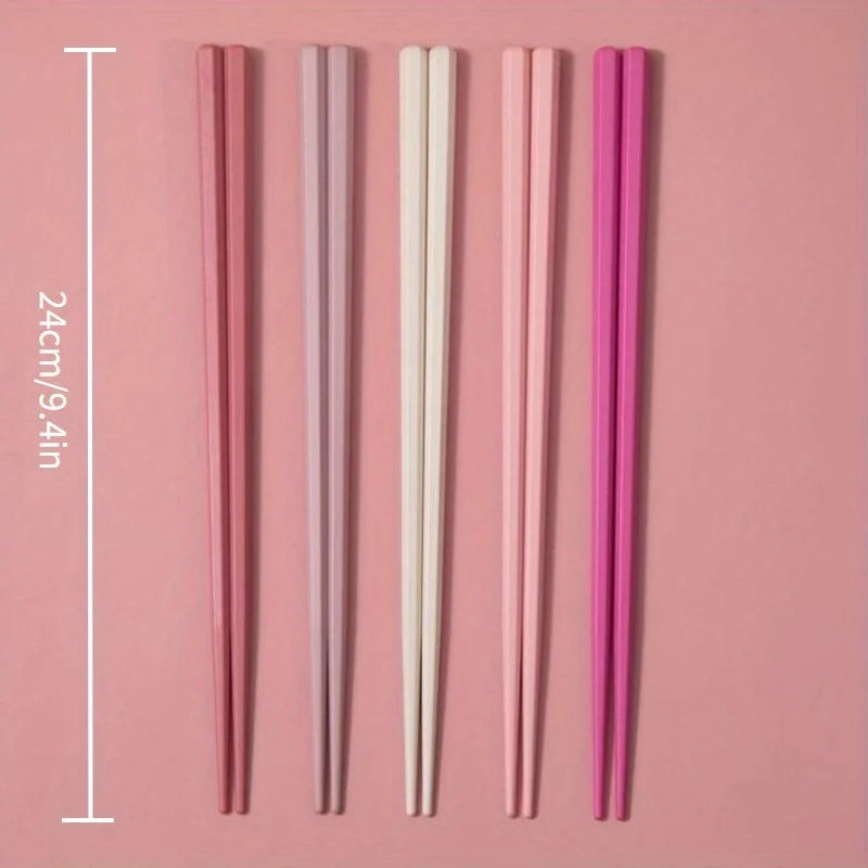 Macaron Hexagonal PET Chopsticks 10 Pairs – Colorful Home Set Chopsticks Set Babs