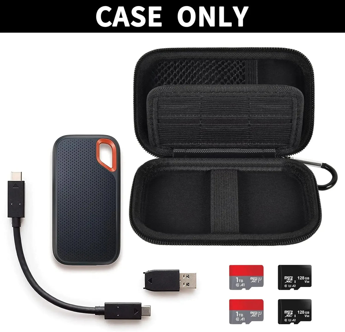 SanDisk Extreme Pro SSD & SD Card Carry Case | PU Leather SSD Storage Case Babs