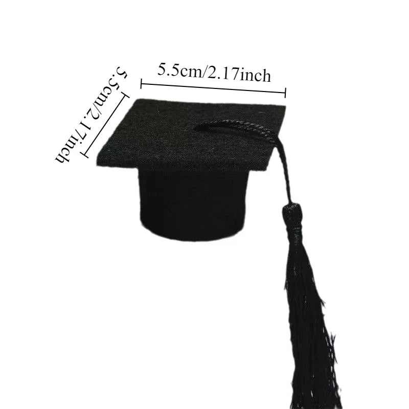 10PCS Mini Felt Graduation Cap Tassels – Party Bottle Decor Party Decoration Set Babs