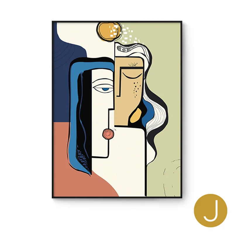 Modern Abstract Nordic Canvas Wall Art – Framed Home Decor Framed Canvas Art Babs 70X100CM J