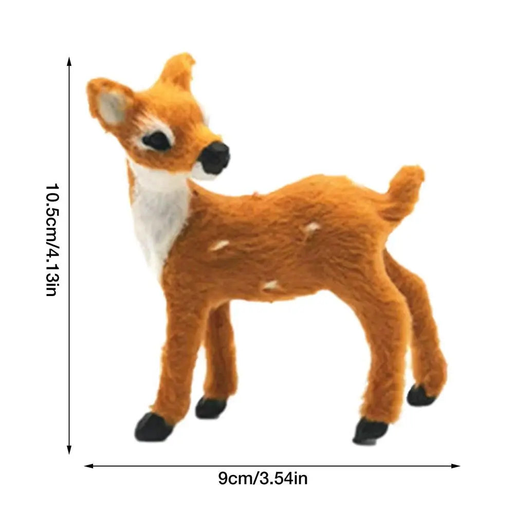 Plush Sika Deer Figurine | Christmas Reindeer Ornament Décor Christmas Deer Ornament Babs 02