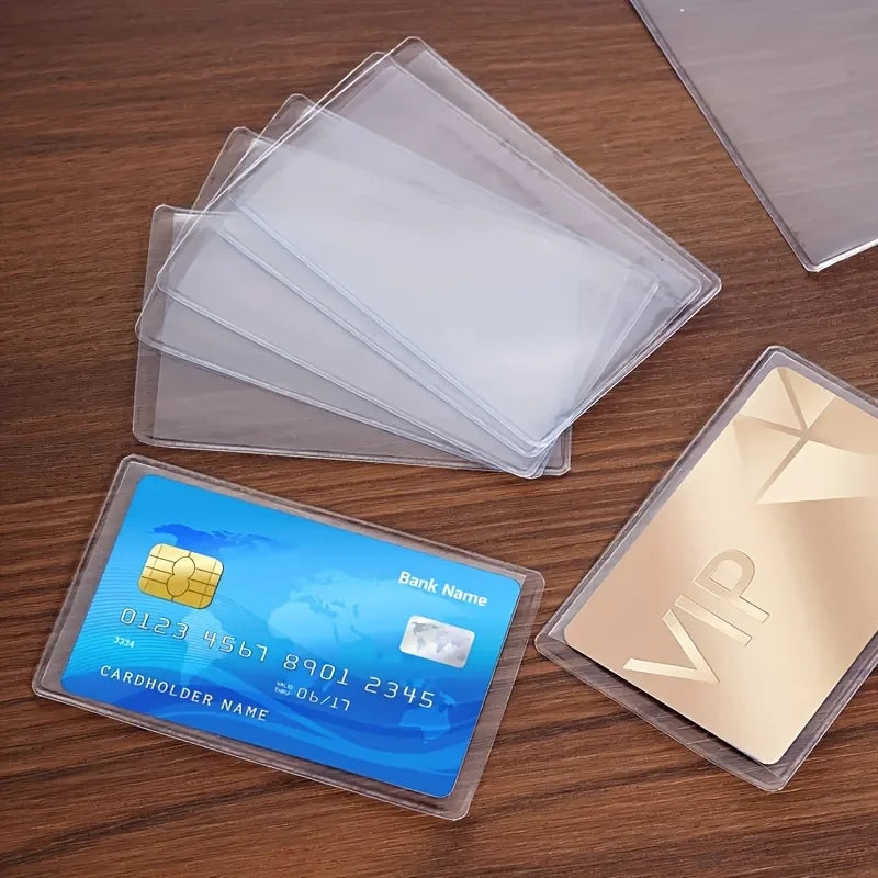 12PCS Waterproof Clear PVC Card Holders – ID & Credit Protector Card Holder Sleeves Babs