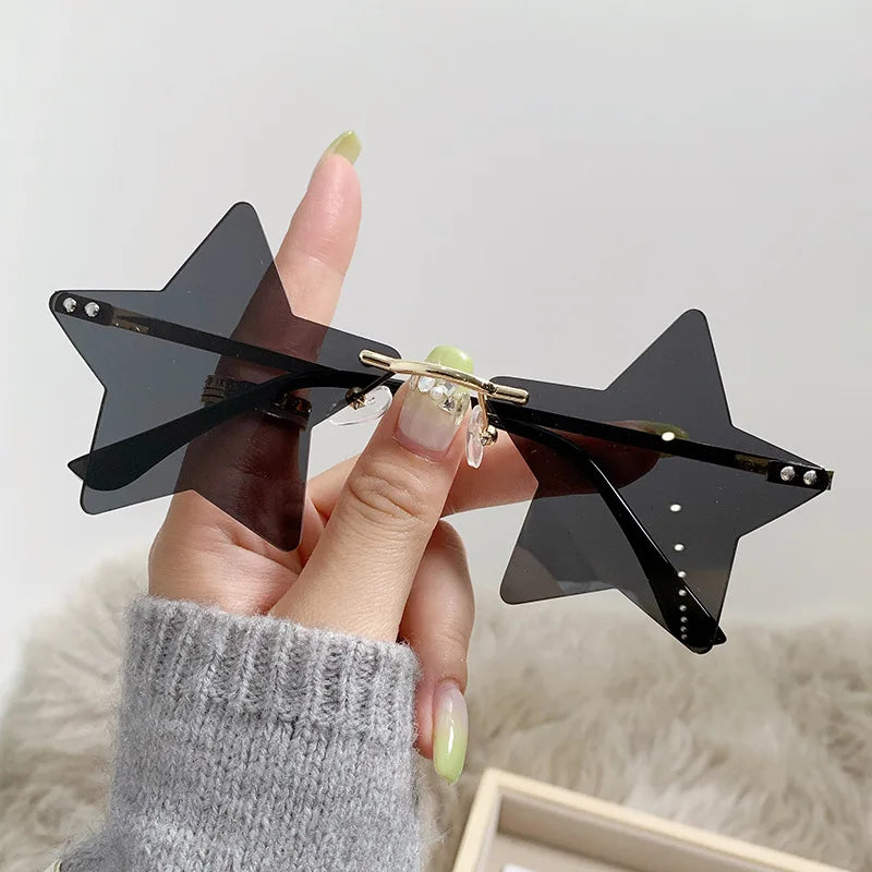 Star Frameless Party Sunglasses 10-Pack – UV400 Costume Eyewear Costume Sunglasses Babs gray