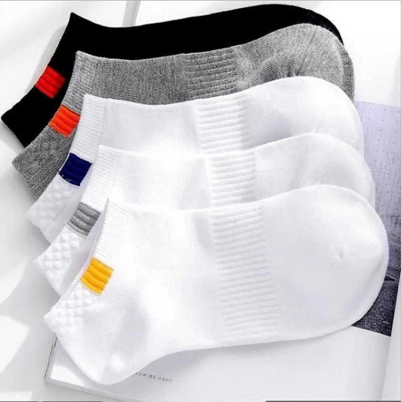 5 Pairs Men's Cotton Ankle Boat Socks – Colorful Low Cut Men's Ankle Socks Babs
