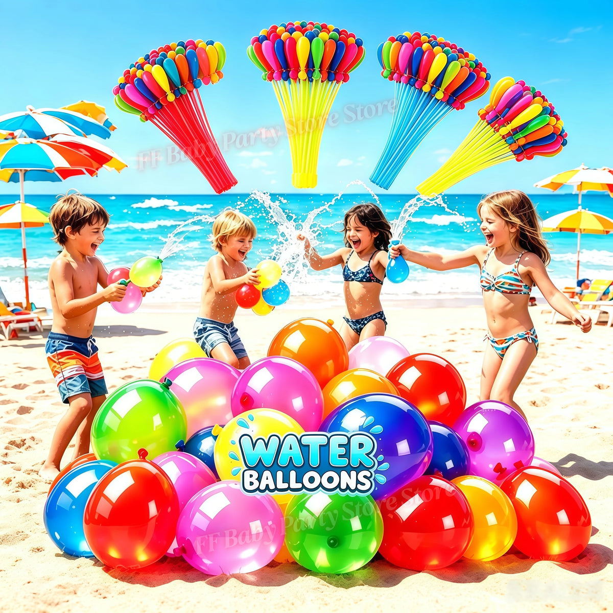 111Pcs Self-Tie Water Balloons – Fast Fill Splash Balls Set Water Balloon Set Babs