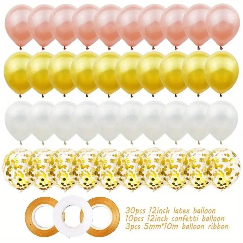 43-Piece 12" Multicolor Confetti Latex Balloons – Party Decor Party Balloons Set Babs