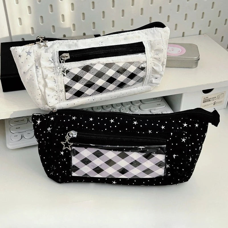 Cute Ruffle Trim Pencil Case – Large Capacity Stationery Bag Pencil Case Babs