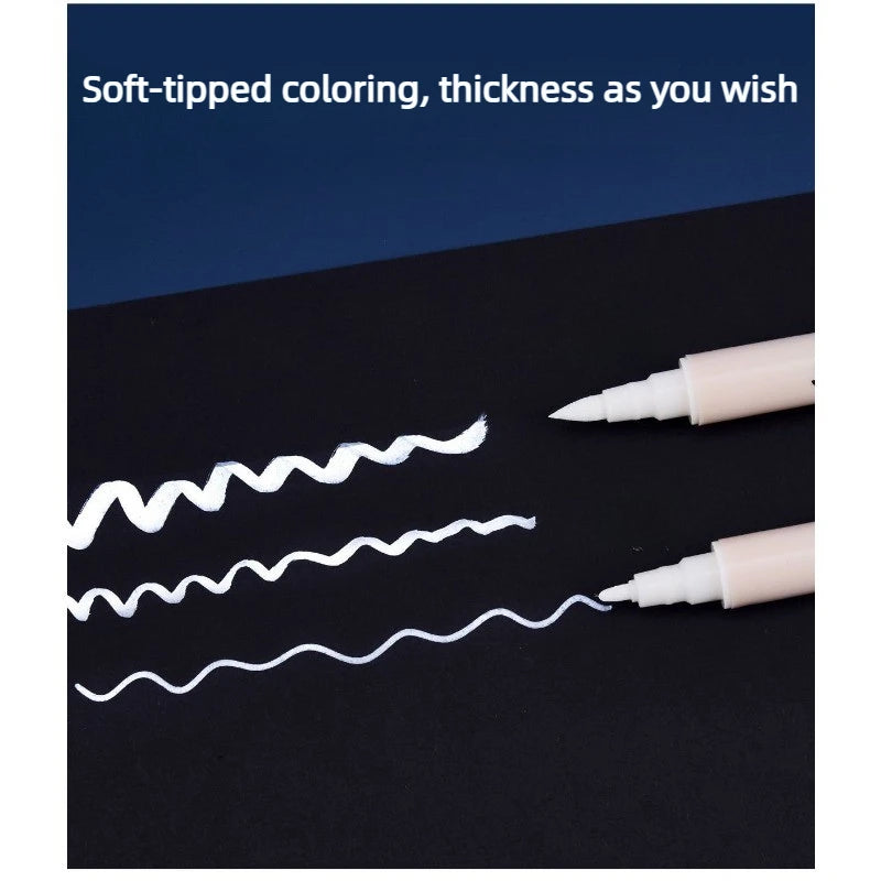 Double Head Acrylic Highlight Marker Set of 3 – White Paint Pen Acrylic Paint Marker Babs