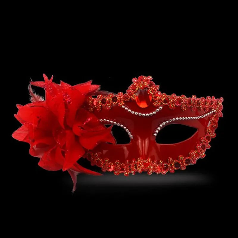 15pcs Venetian Sequin Half Face Masks – Women's Party Set Masquerade Party Masks Babs Red