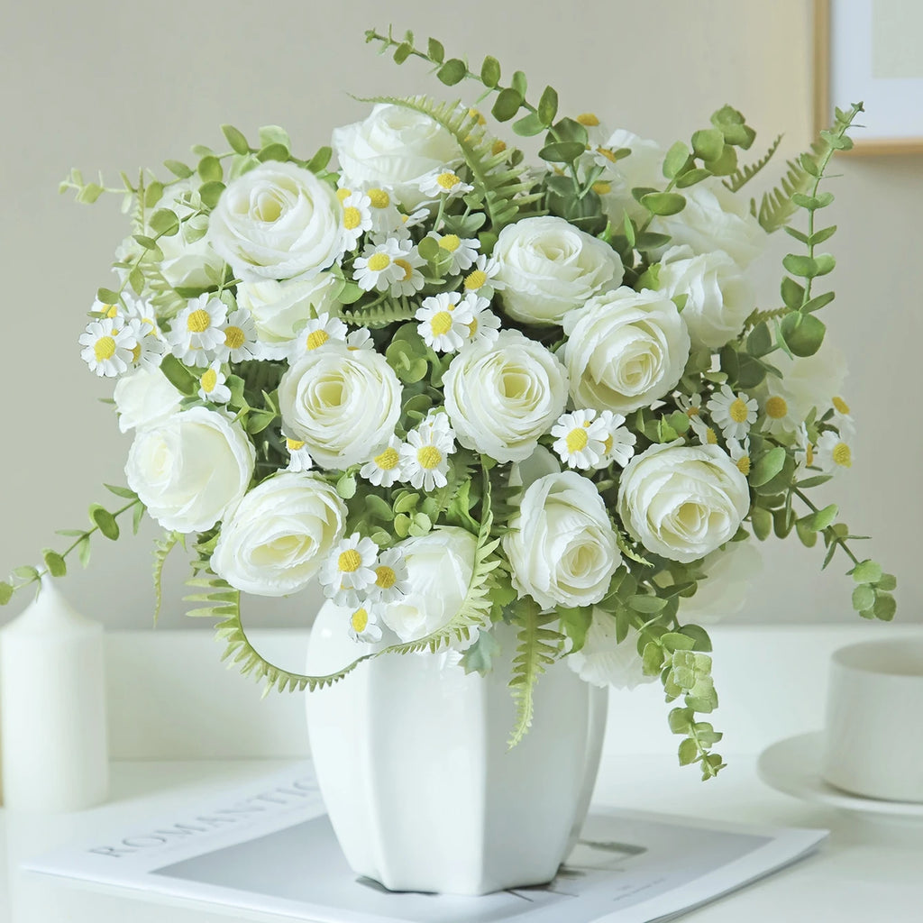 Silk Rose Artificial Flower Bouquet for Wedding & Home Decor Artificial Flower Bouquet Babs