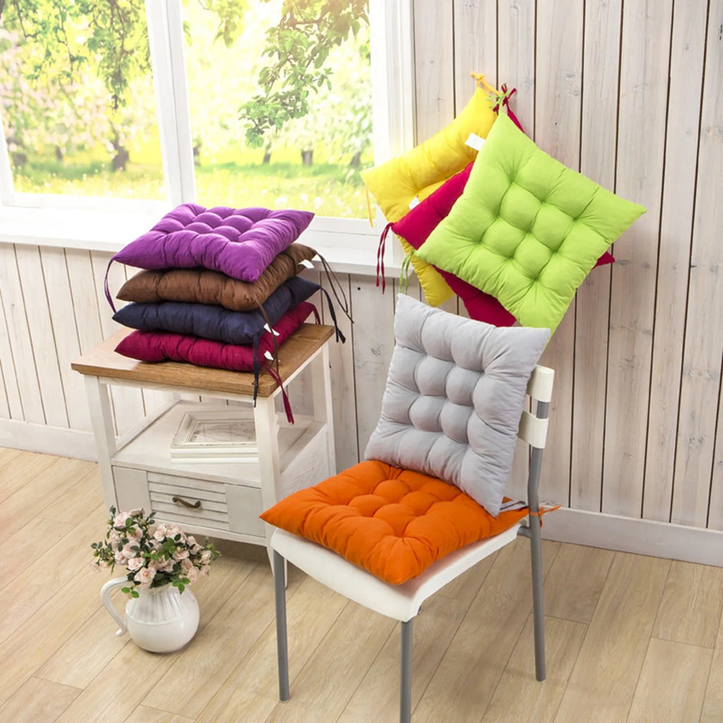 40cm Non-Slip Square Seat Cushion with Tie Ropes | Chair & Sofa Seat Cushion Babs