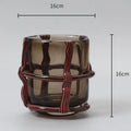 Modern Luxury Glass Vase – Minimalist Elegant Table Decor Decorative Glass Vase Babs 16CM-Red