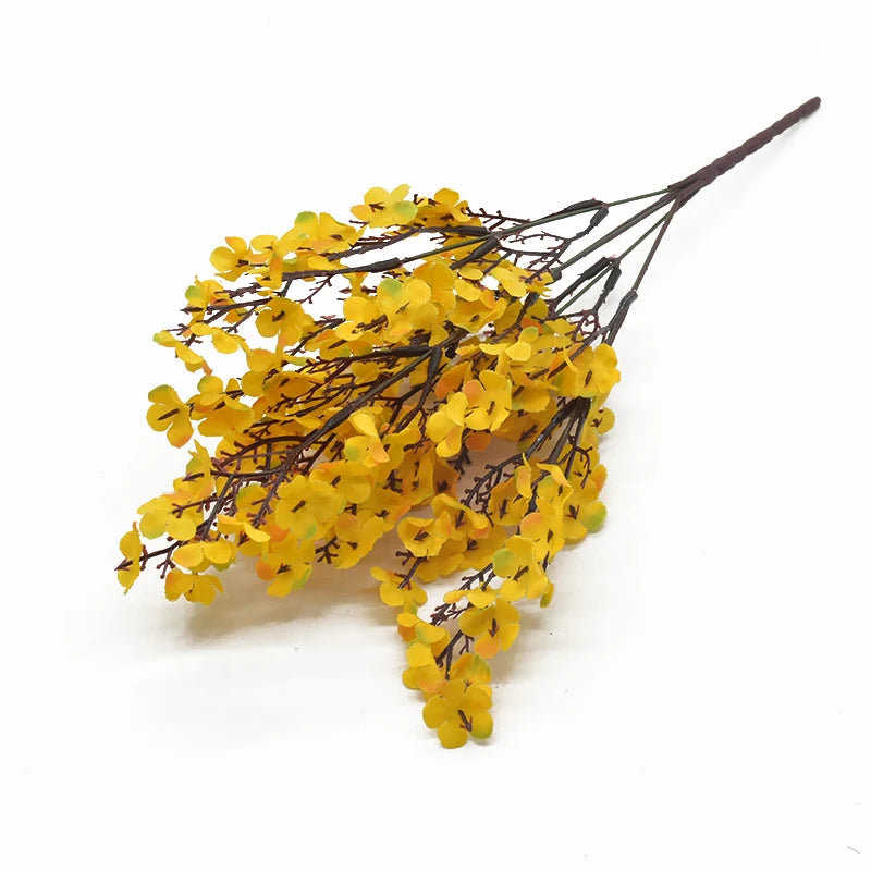 Silk Gypsophila Artificial Flowers – Wedding & Home Décor Artificial Silk Flowers Babs Orange 3pcs