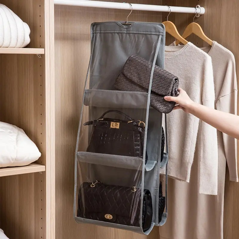 6-Pocket Hanging Handbag Organizer – Waterproof Closet Storage Closet Bag Organizer Babs