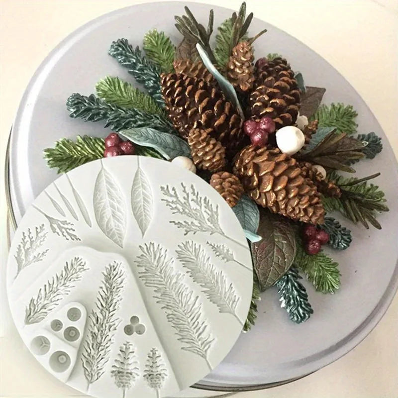 2pc Silicone Wreath Mold – Leaf & Pine Cone Crafting Set Silicone Craft Mold Babs