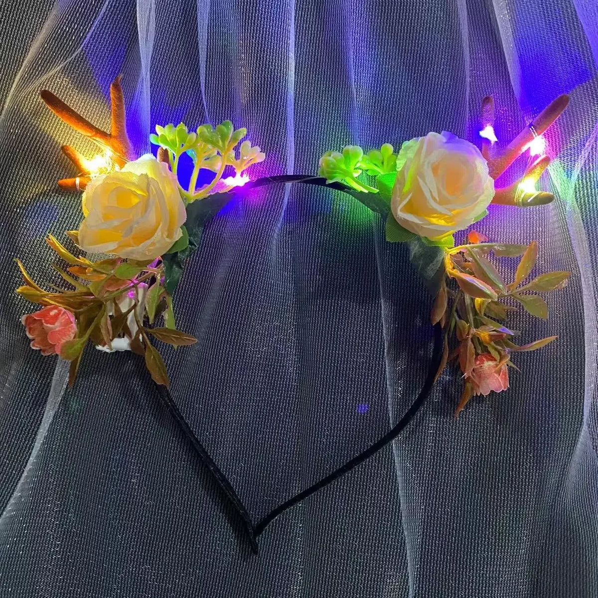 LED Christmas Reindeer Antlers Headband | Glowing Party Hoop LED Party Headband Babs 3