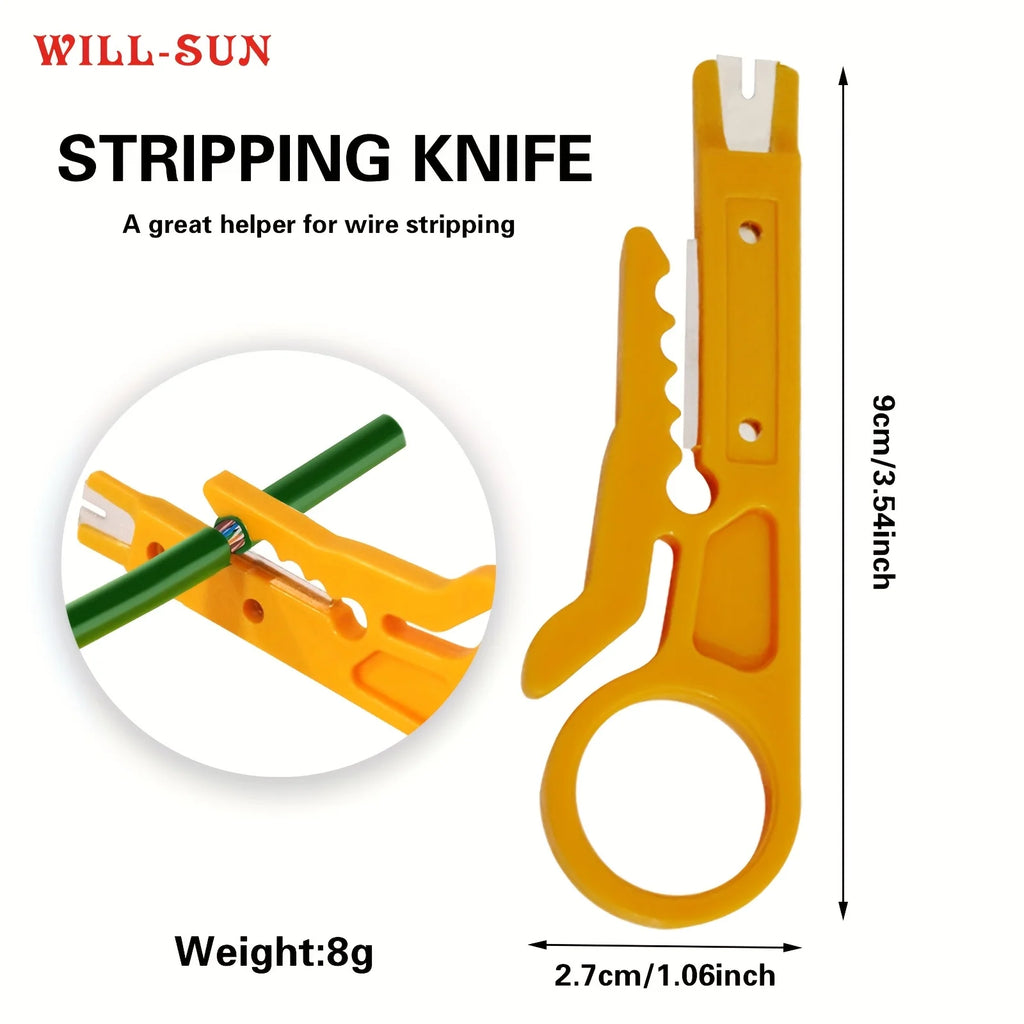 6-Piece Punch Down & Wire Stripping Tool Set – Network Cable Kit Wire Stripping Tool Set Babs