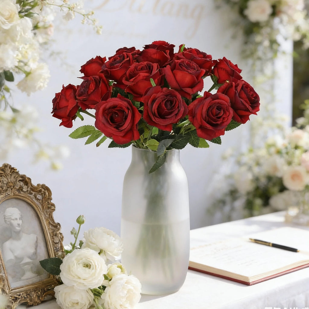 6-Bundle Artificial Colorful Rose Bouquet – Wedding & Home Décor Artificial Flower Bouquet Babs