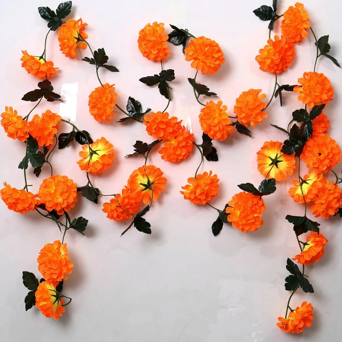 Artificial Marigold Wreath Garland | Halloween & Muertos Decor Floral Wreath Garland Babs