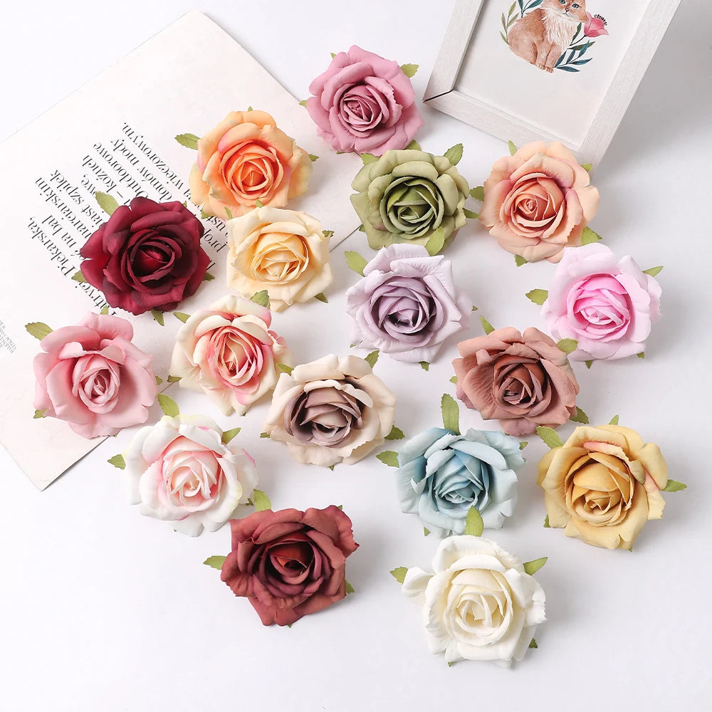 Silk Rose Artificial Flower Heads 7cm – Wedding & Home Décor Artificial Silk Flowers Babs