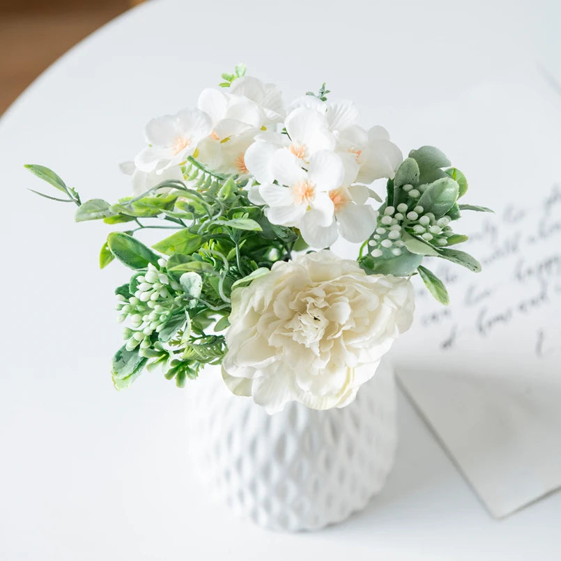 Silk Peony Hydrangea Artificial Bouquet – Wedding & Home Décor Artificial Flower Bouquet Babs