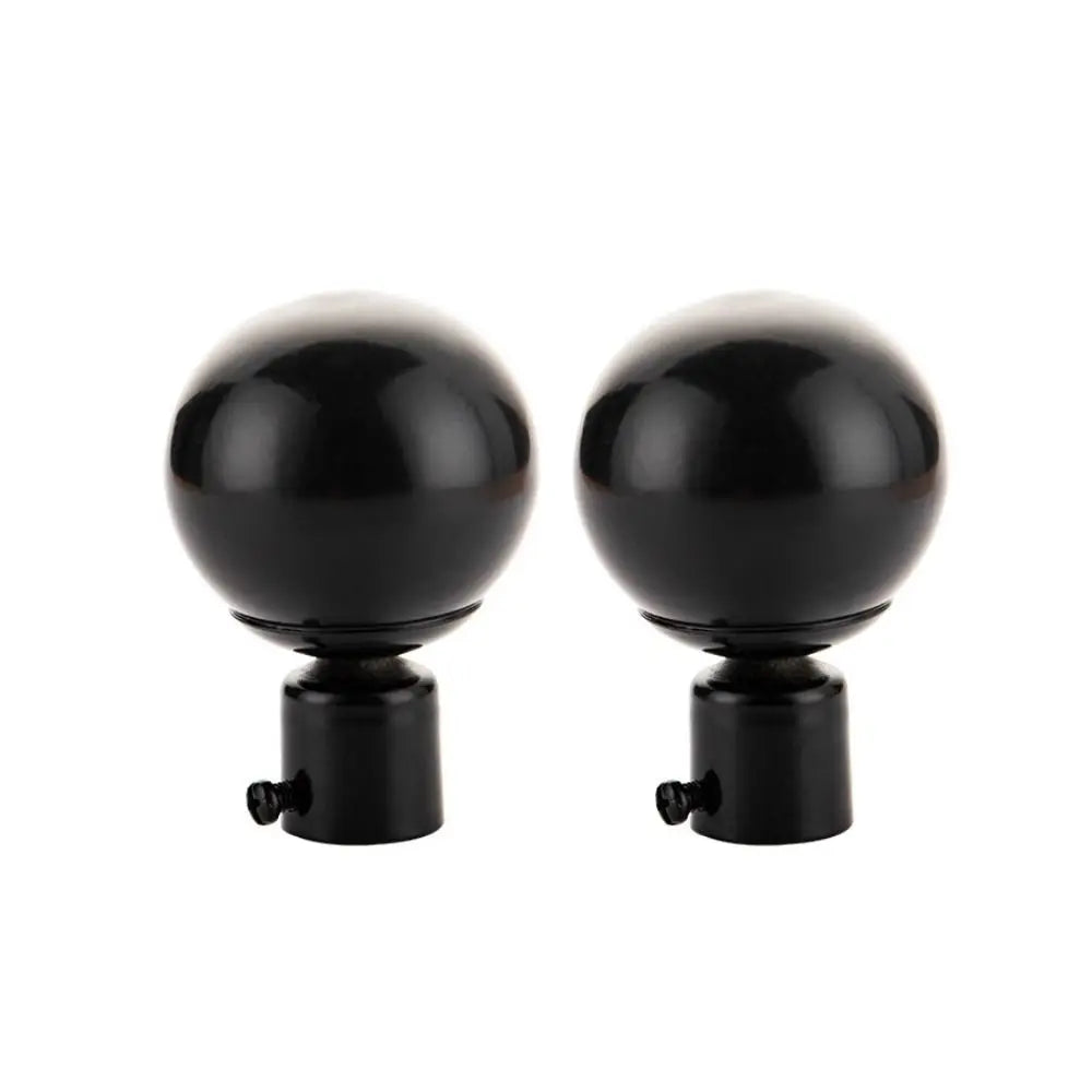 2pcs Iron Curtain Rod End Caps – Hollow Out Roman Rod Finials Curtain Rod Finials Babs black A 28mm