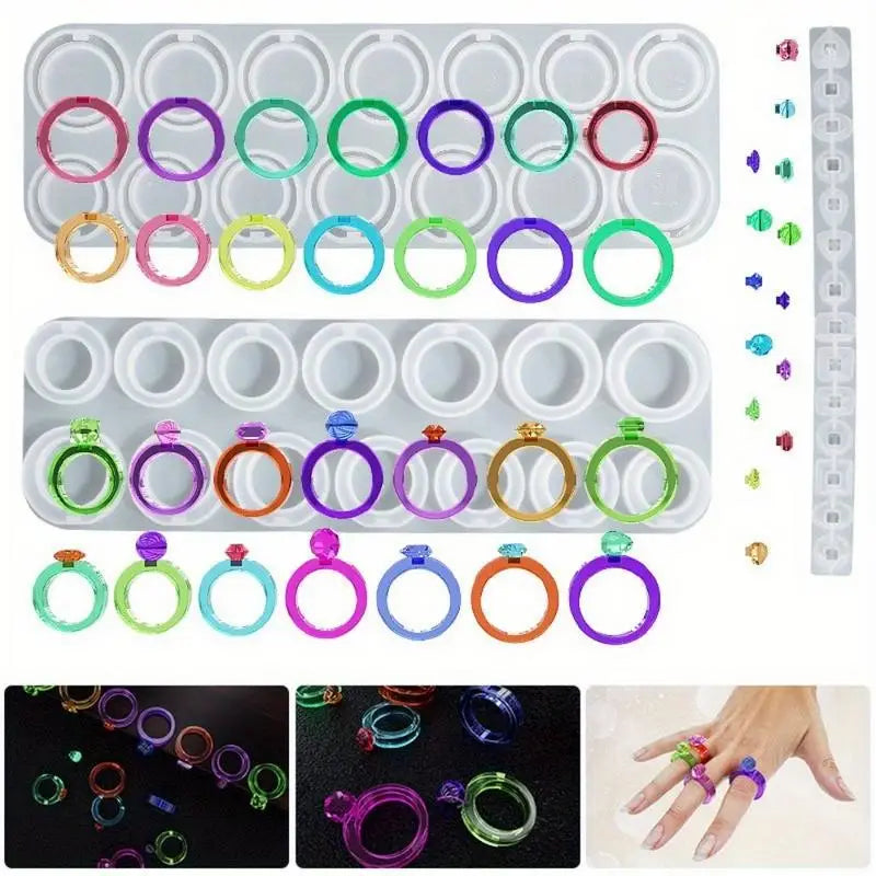 Silicone Ring & Pendant Mold – Epoxy Resin DIY Jewelry (2pcs) Resin Jewelry Mold Babs