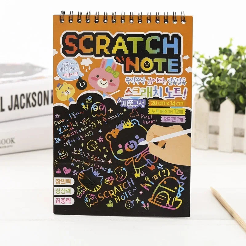 Kids Magic Scratch Art Book – Rainbow Colorful Scratch Paper Set Kids Scratch Art Set Babs Medium 1