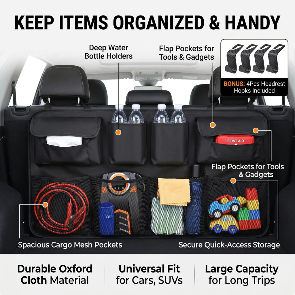 Car Trunk Organizer – Backseat Hanging Bag for SUV & Truck Car Trunk Organizer Babs