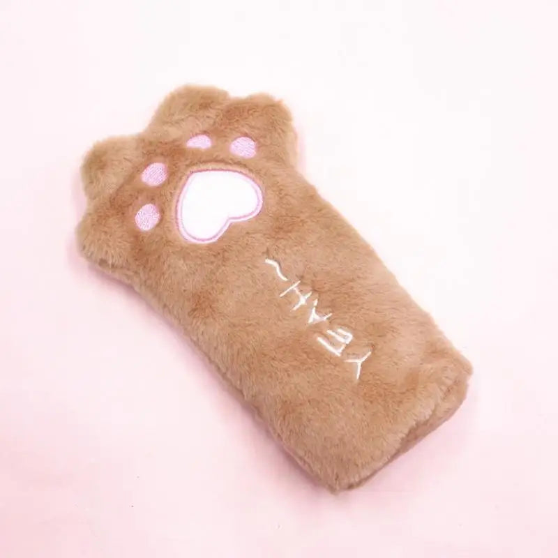 HUXUAN Cat Paw Plush Pencil Case – Large Capacity Pouch Plush Pencil Case Babs A3