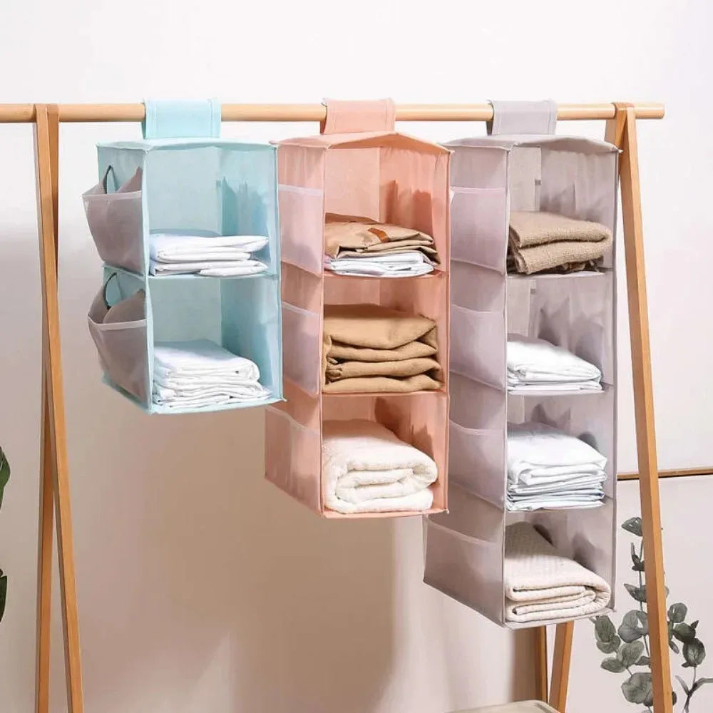 Multi-Layer Hanging Wardrobe Organizer – Non-Woven Storage Bag Wardrobe Hanging Organizer Babs