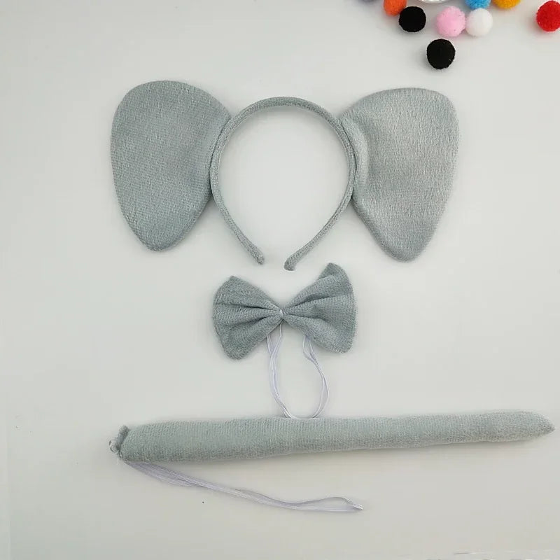 Animal Ear Headband Bow Tie Costume Set – Party & Cosplay