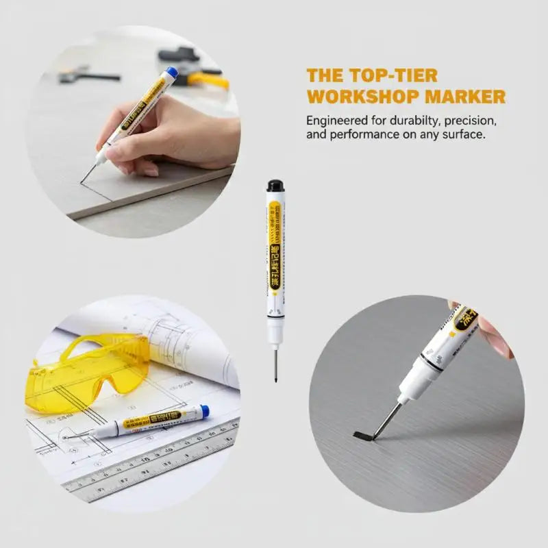 Deep Hole Marker Pen – Waterproof Carpenter Construction Pen Deep Hole Marker Babs