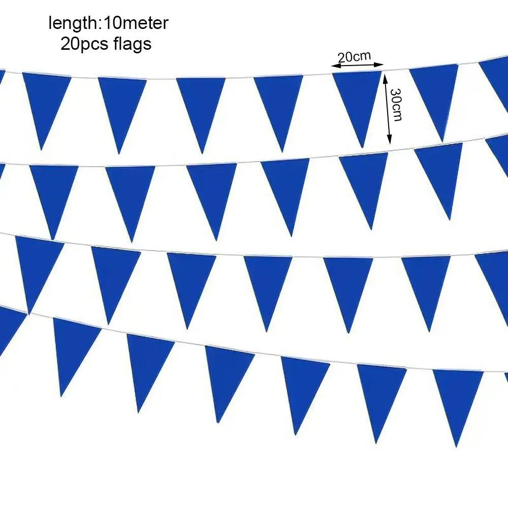 Red Triangle Pennant Bunting Banner – Waterproof Party Flags Party Bunting Banner Babs dark blue 10m 20pcs