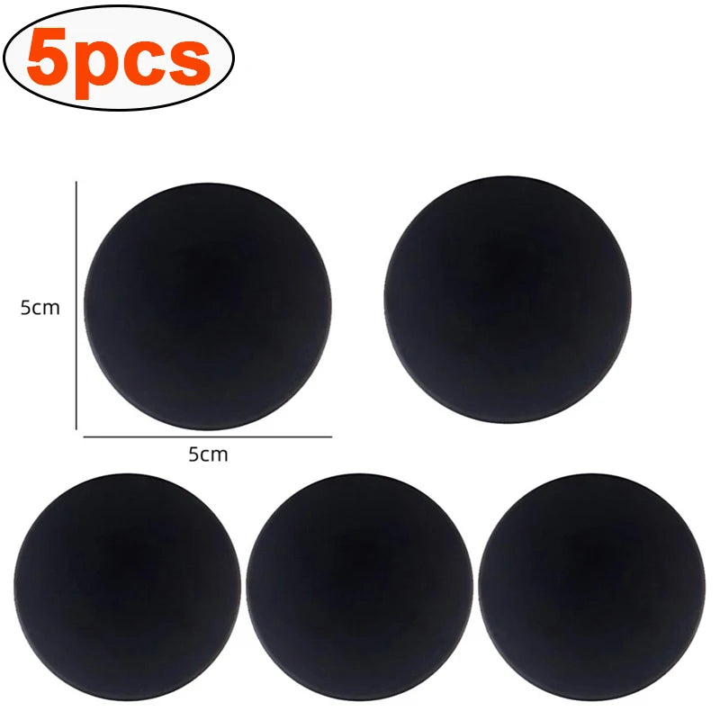 5-Pack Silicone Door Handle Bumpers – Self-Adhesive Wall Protectors Door Bumper Pads Babs Round-Black-5pcs