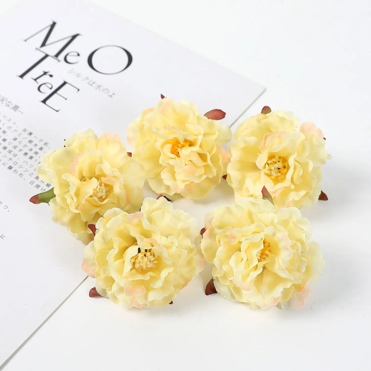 Yellow Silk Artificial Rose Heads – Wedding & Home Décor DIY Artificial Silk Flowers Babs 21 10Pcs