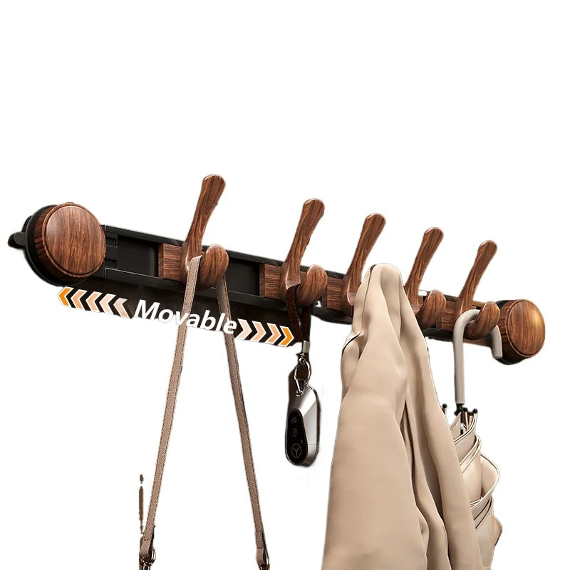 Modern Wood & Aluminum Wall Coat Rack – 6 Hooks Hallstand Wall Coat Rack Babs