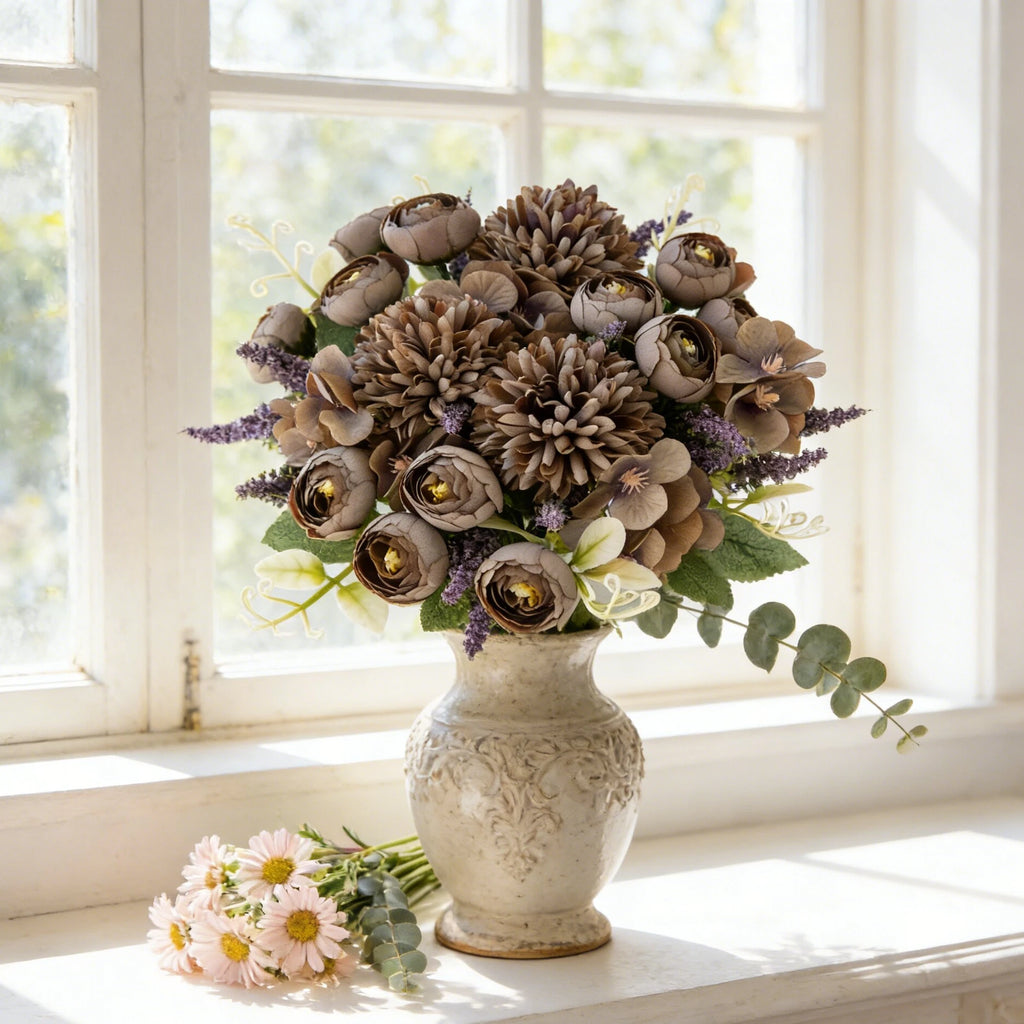 Artificial Silk Hydrangea & Rose Bouquet – Wedding Home Decor Artificial Flower Bouquet Babs