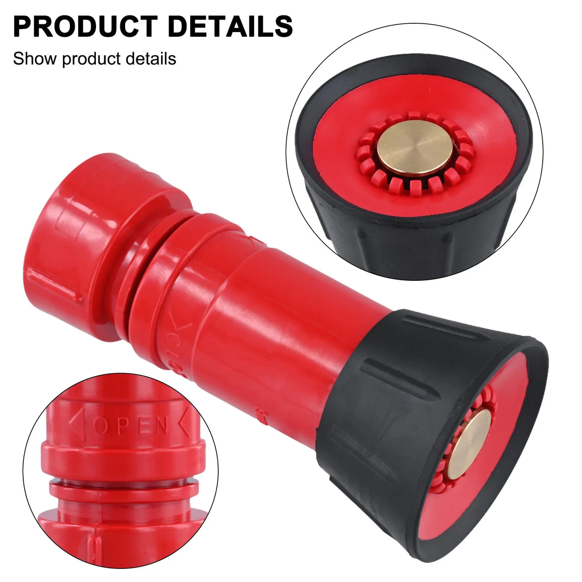 1-Inch Heavy Duty Fire Hose Nozzle – High Pressure Spray Irrigation Garden Hose Nozzle Babs