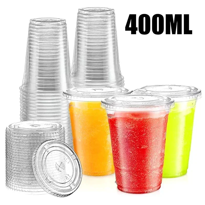 10-Pack 12oz Clear Disposable Cups – Bubble Tea & Party Drinks Disposable Drinkware Babs stye B-400ML 10PCS