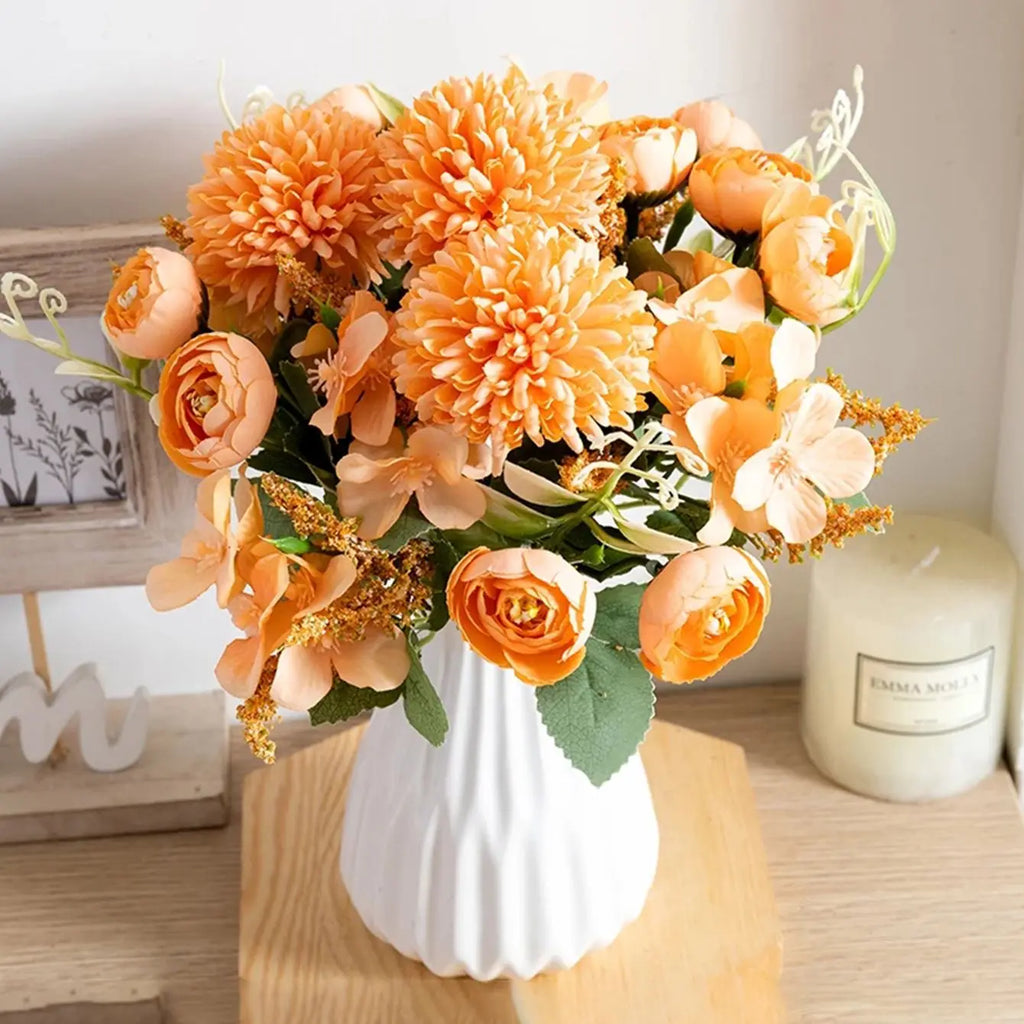 Artificial Silk Rose & Hydrangea Bouquet – Wedding & Home Decor Artificial Flower Bouquet Babs