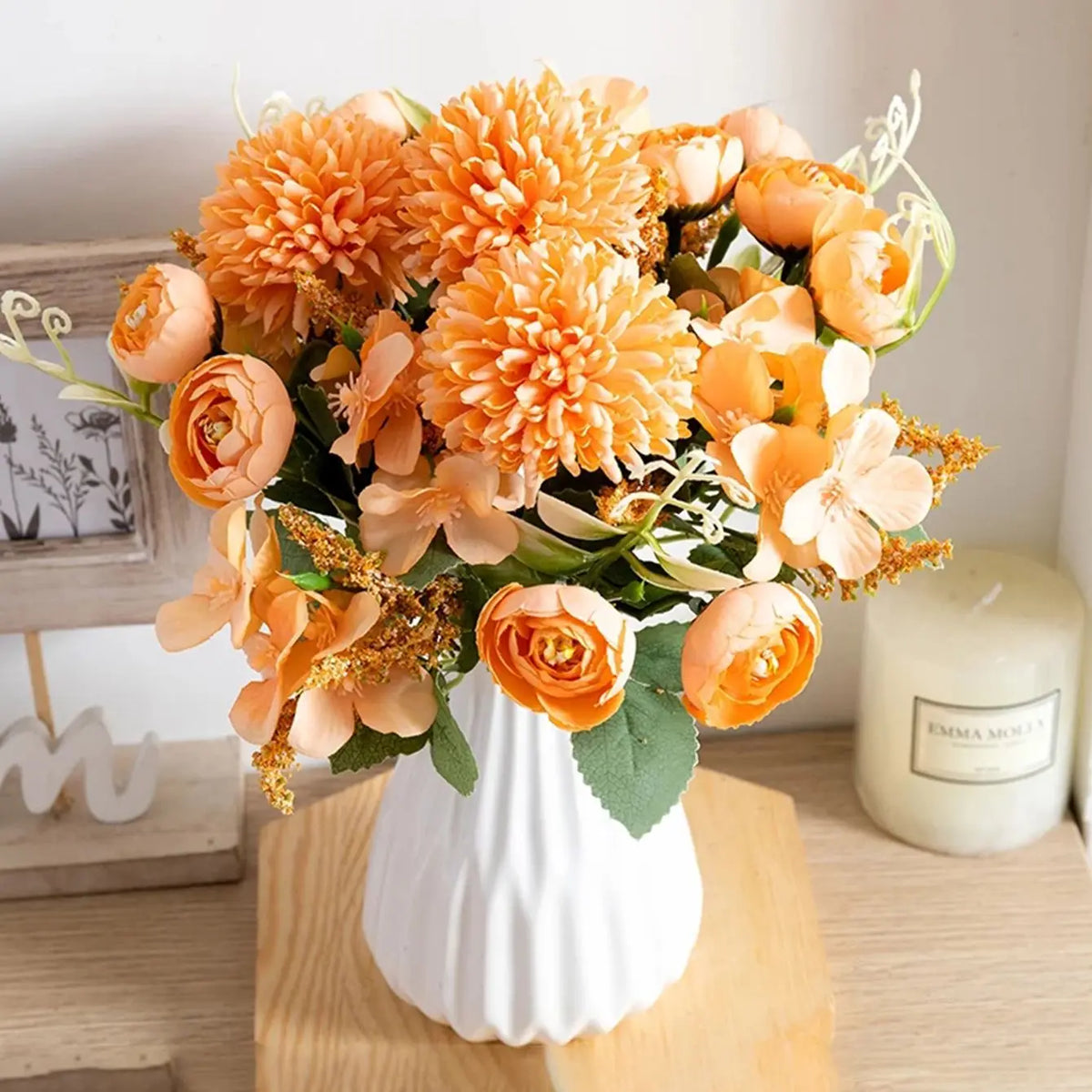 Artificial Silk Rose & Hydrangea Bouquet – Wedding & Home Decor Artificial Flower Bouquet Babs