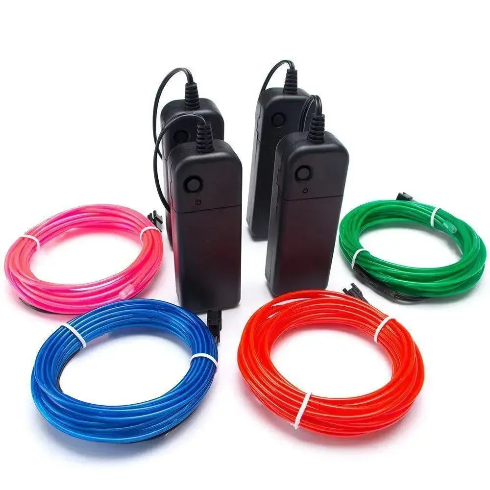 EL Wire Neon LED Glow Cable – DIY Costume, Car & Party Decor EL Wire Glow Cable Babs